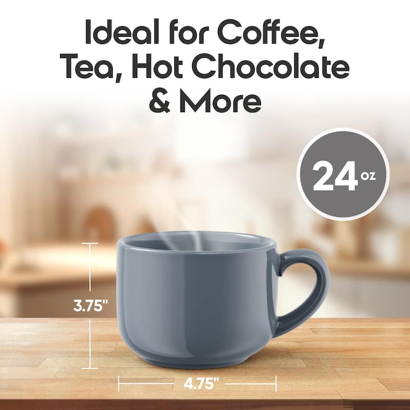 Omniware Set of 4 Teaz Cafe 24 oz Jumbo Mugs
