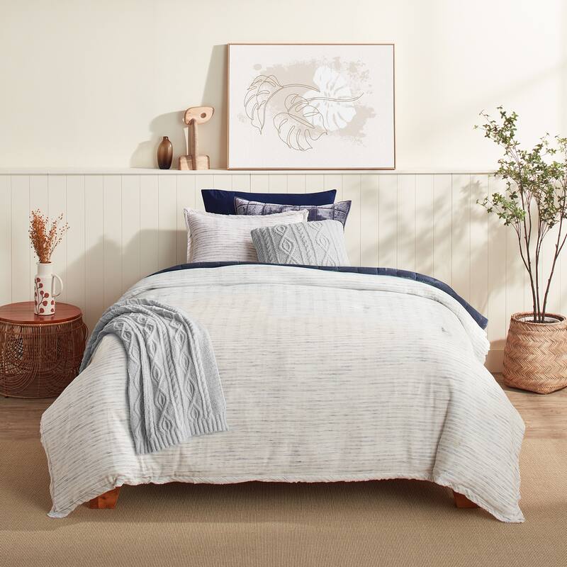 Splendid Lennon Duvet Set Navy - King - 3 Piece