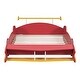 preview thumbnail 10 of 11, Red Full Size Wood Race Car-Shaped Platform Bed with Wheels