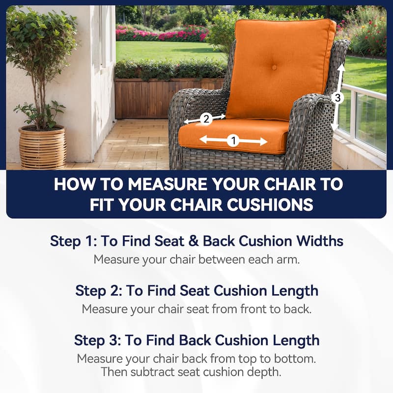 2 Pair Patio Soft Cushions for Outside