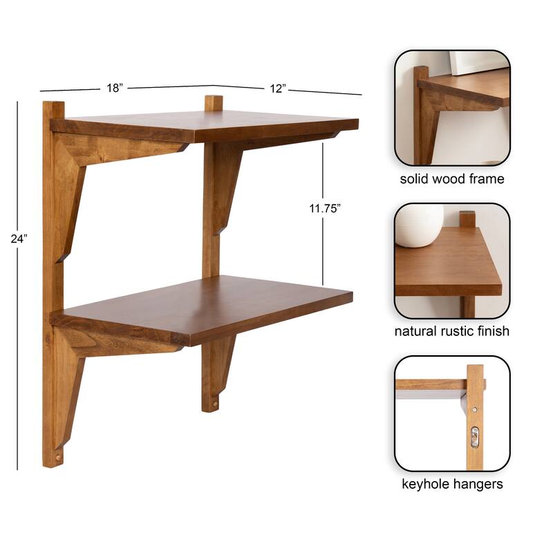 Kate and Laurel Meridien Floating Side Table Wood