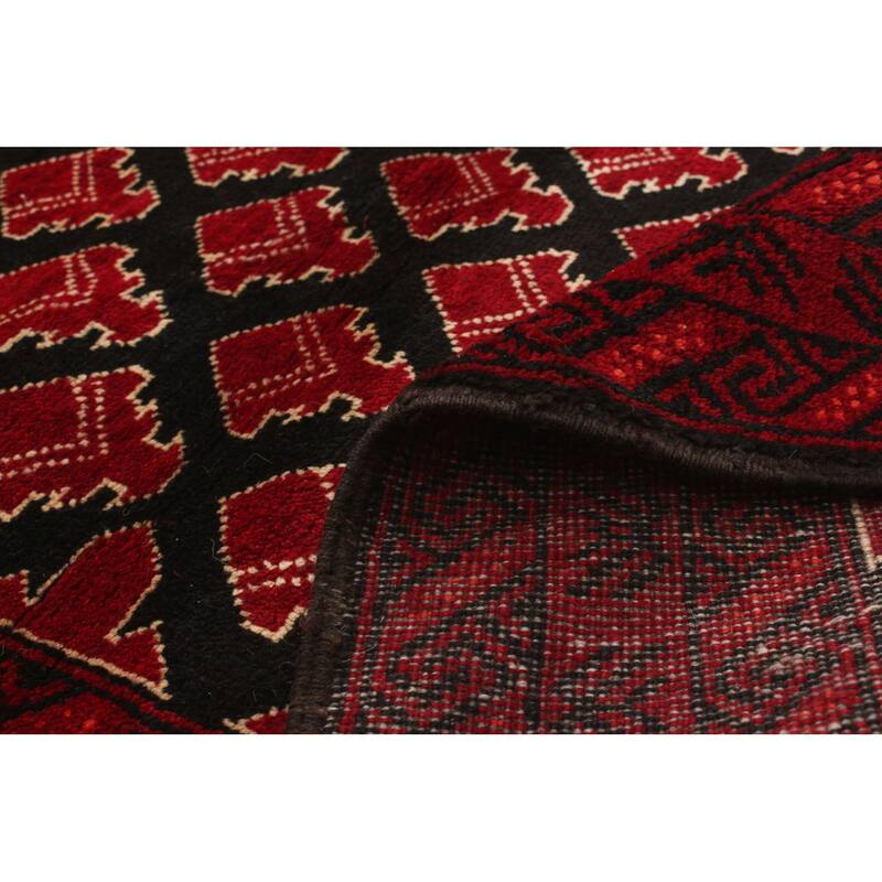 Hand-knotted Herati Red Wool Rug - 3'7 x 6'4/3'7" x 6'4"