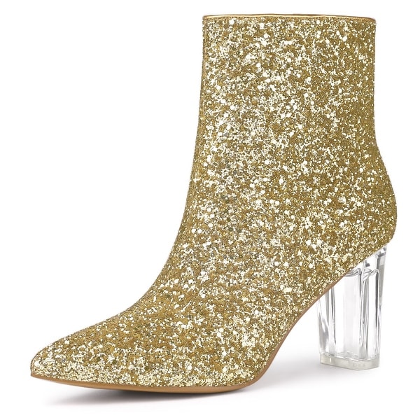 gold sparkle booties