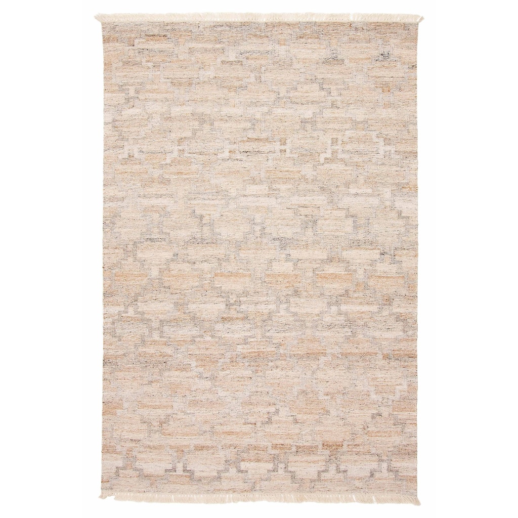 ECARPETGALLERY Flat-Weave Ankara FW Beige Wool Kilim - 5'2 x 8'0