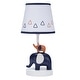 preview thumbnail 1 of 4, Lambs & Ivy Playful Elephant Blue/White Nursery Lamp with Shade and Light Bulb