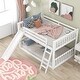 preview thumbnail 3 of 24, Full Over Full Solid Wood Bunk Bed Frame with Convertible Slide and Ladder - Space-Saving Design, Easy Assembly, White