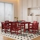 preview thumbnail 35 of 82, 7-Piece HDPE Outdoor Dining Table Sets with Umbrella Hole - 1-Table 6-Chairs