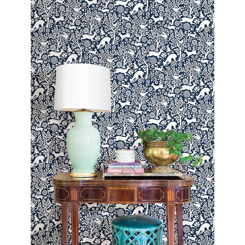 NuWallpaper Navy Merriment Peel & Stick Wallpaper