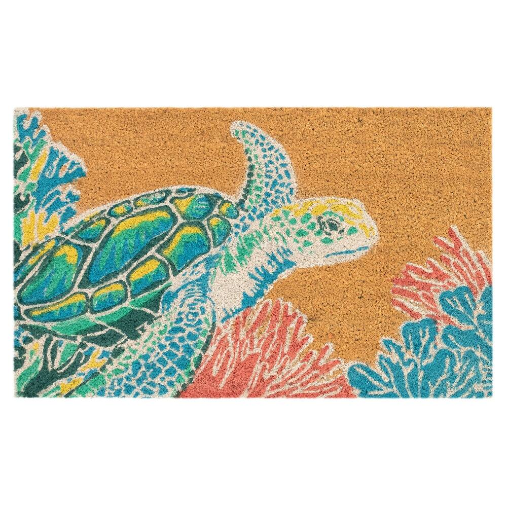 Liora Manne Natura Seaturtle Outdoor Mat Neutral 24"x36"