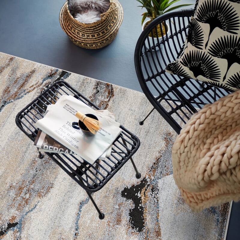 Transitional Horizon Area Rug for Living Room, Bedroom, or Entryway - Family Friendly and Easy to Maintain