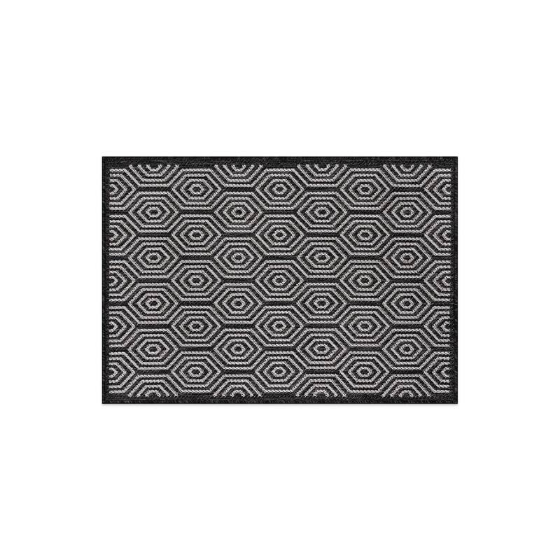 World Rug Gallery Modern Geometric Textured Flat Weave Indoor/Outdoor Area Rug
