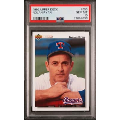 Nolan Ryan 1992 Upper Deck Baseball Card #655 Graded PSA 10 - 8'6" x 11'6"