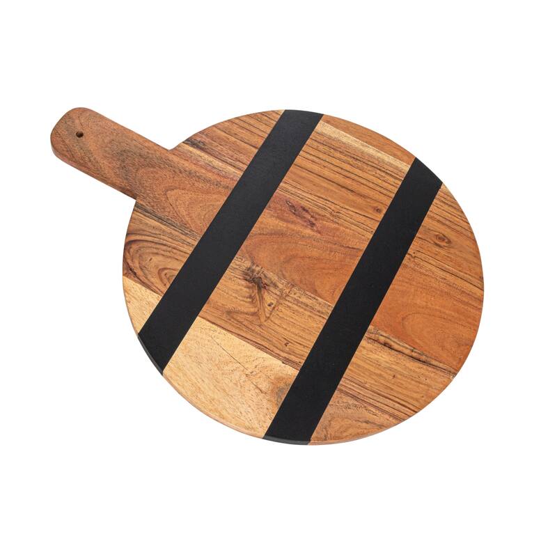 Mango Wood Cheese and Cutting Board with Stripes