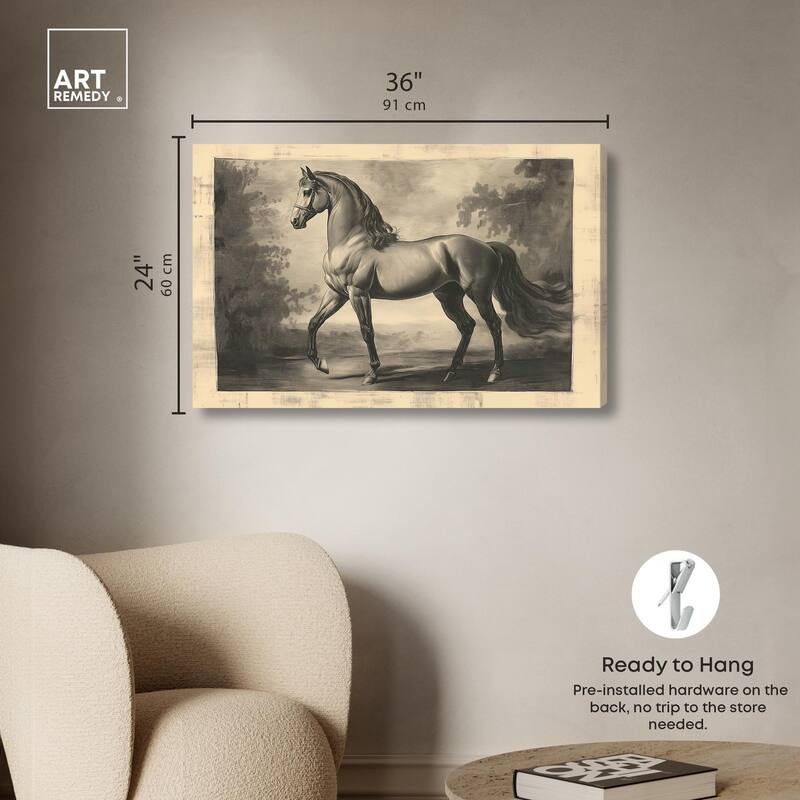 Sketch of a Stallion Canvas by Art Remedy, Gallery Wrapped