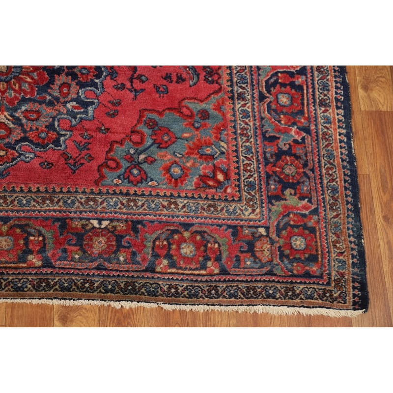 Pre-1900 Antique Vegetable Dye Sarouk Farahan Persian Wool Carpet - 5'0"x 6'2"