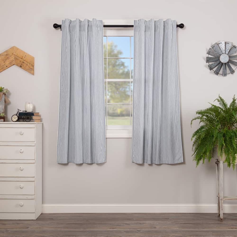 Sawyer Mill Ticking Stripe Short Panel Set - Short Panel 63x36 - Short Panel 63x36