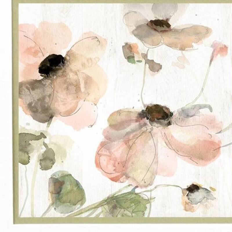 HomeRoots Set Of Two Soft Spring Pop Distressed White Framed Wall Art