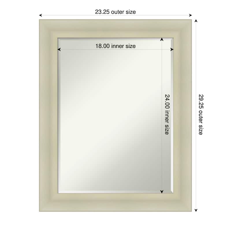 Oliver Half-Inch-Bevel Wood Framed Wall Mirror - 23 x 29 in - Oliver Warm Silver