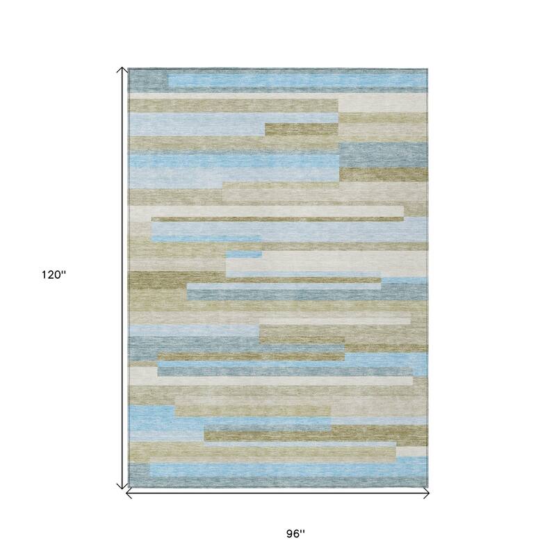HomeRoots Striped Transitional Rectangle Outdoor Rug