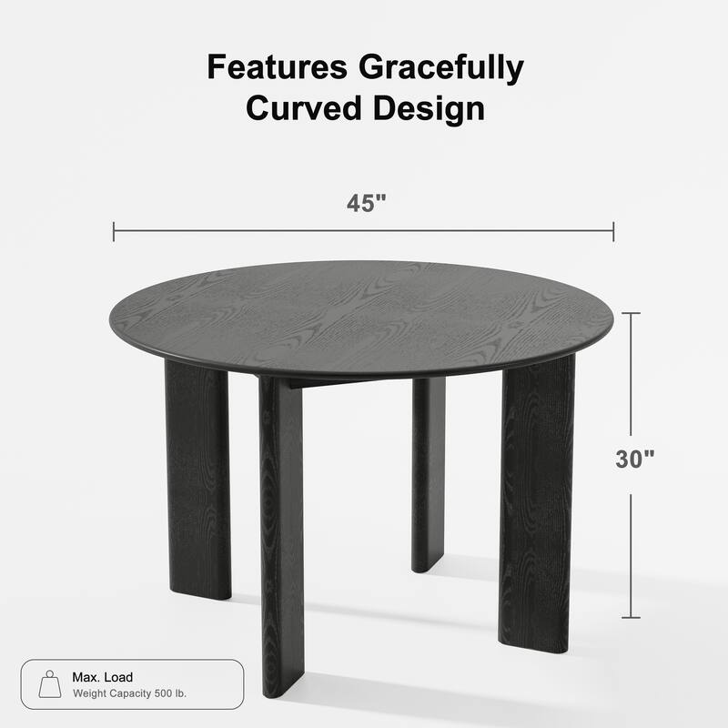 Solid Wood Farmhouse Dining Table Round Wood Top for Modern Dining Rooms & Family Gatherings