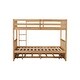preview thumbnail 10 of 9, Full Over Full Rubber Wood Bunk Bed with Twin Size Trundle, White Oak