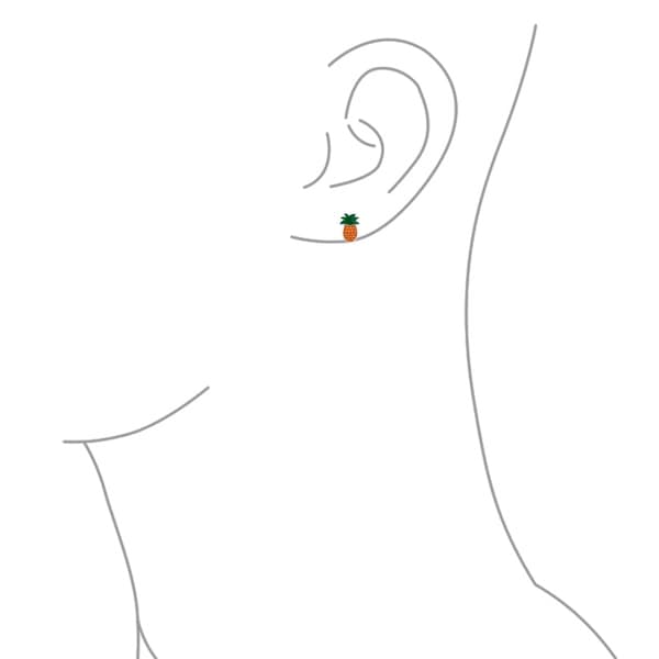 Fashion Crystal Pave Bow Ribbon Stud Earrings Orange