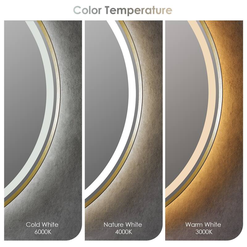 Altair Palme Round Framed Bathroom LED Lighted Wall Mirror