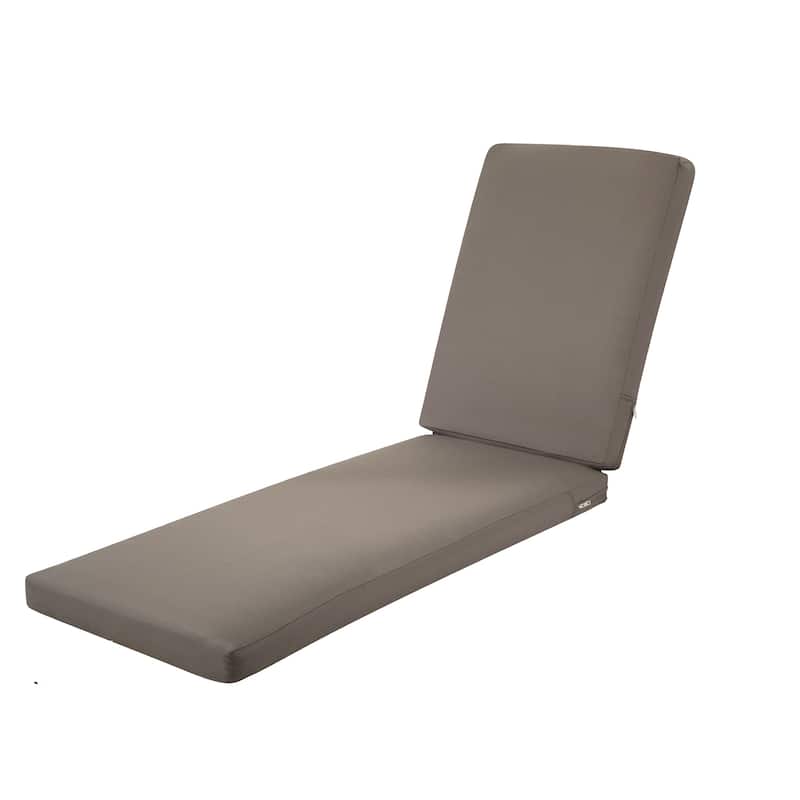 Classic Accessories Ravenna Water-resistant Chaise Lounge Cushion - Dark taupe