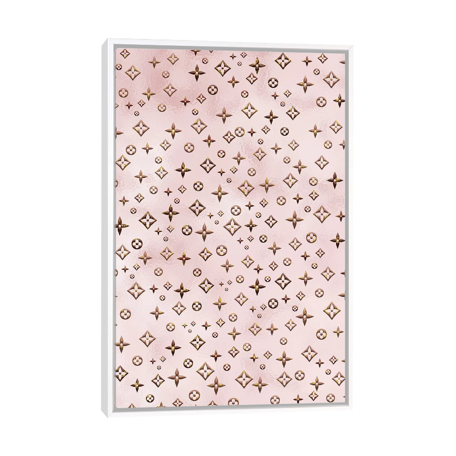 Pomaikai Barron Canvas Prints - Rose Gold Blush LV Fashion III ( Decorative Elements > Patterns art) - 26x18 in