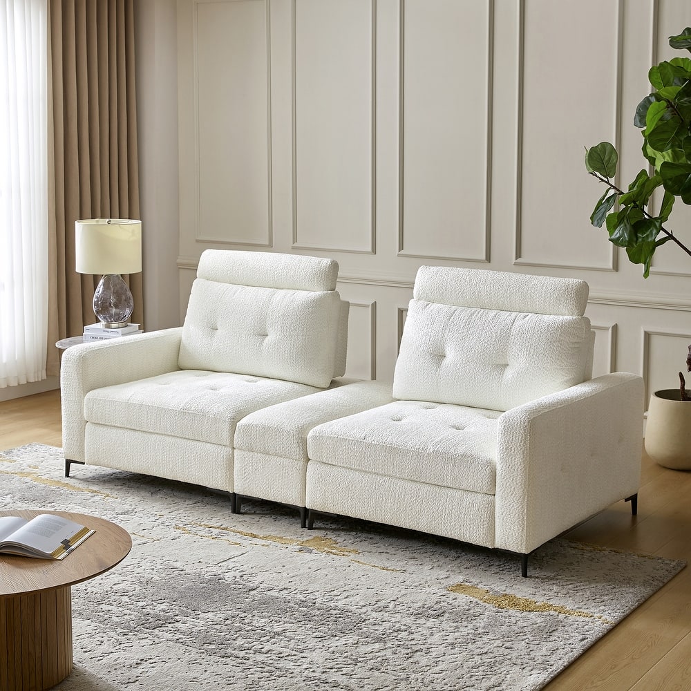 Friedrich Modern Storage Button-tufted Sectional Sofa with Adjustable Seating Depth and Metal Legs by HULALA HOME