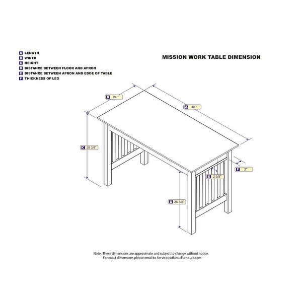 Atlantic Furniture Mission Walnut Wood Writing Desk