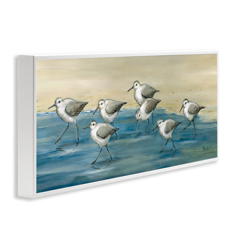 Stupell Sandpiper Bird Flock Beach Shoreline Framed Giclee Texturized Wall Art, Design By Paul Brent