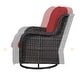 preview thumbnail 5 of 7, Pocassy 3-Piece Outdoor Swivel Bistro Set, Wicker Rocking Chairs