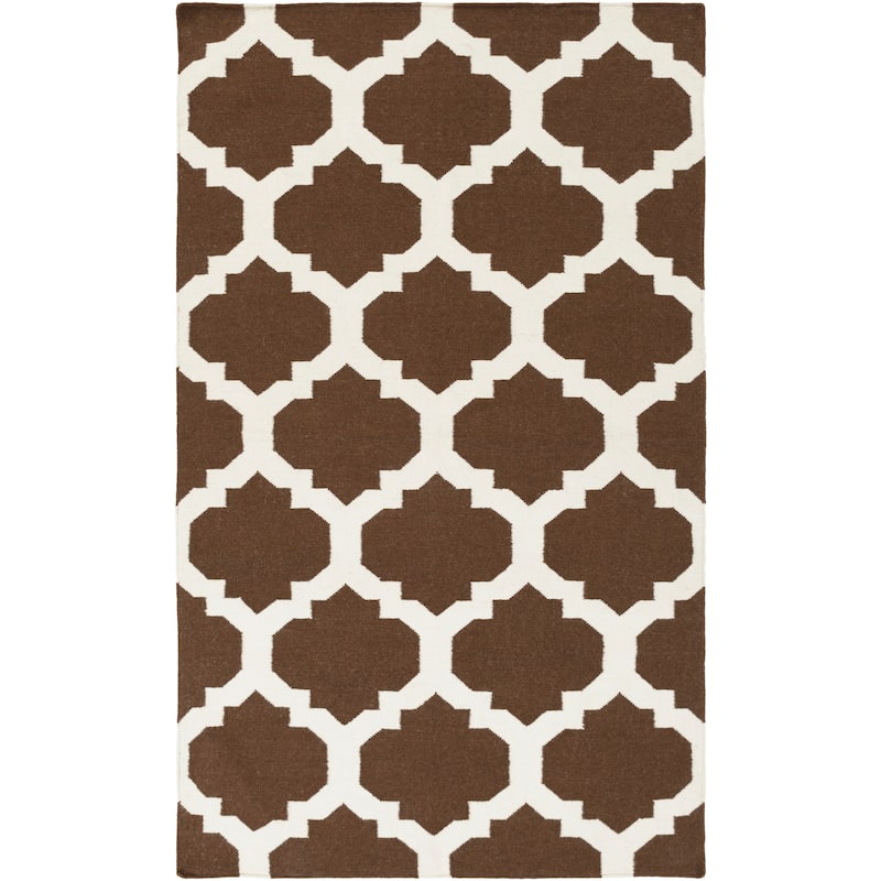 Hand-Woven Esme Moroccan Trellis Reversible Flatweave Wool Rug - 4' x 6'
