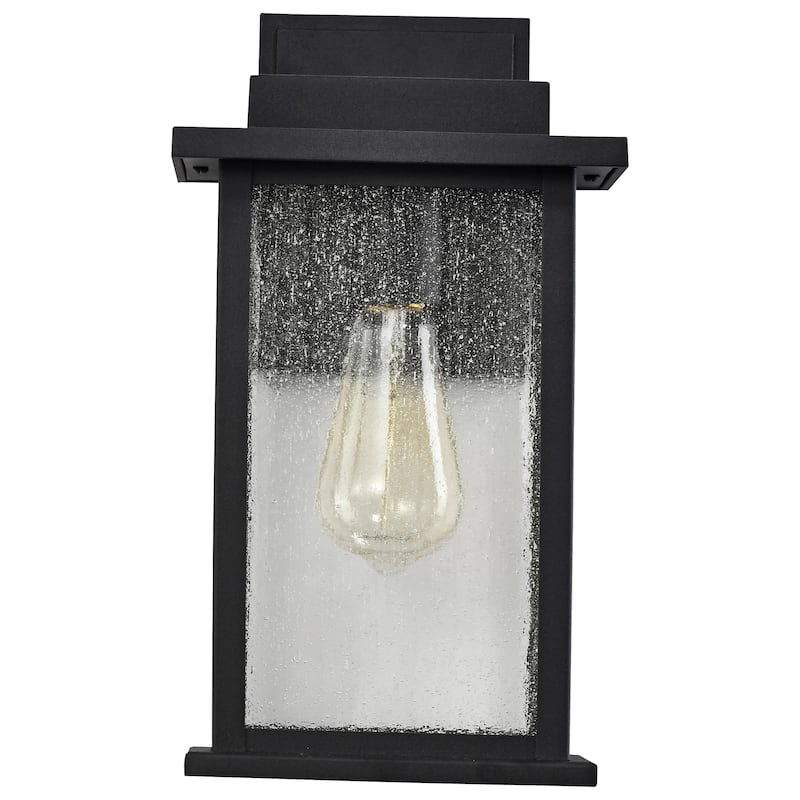 Sullivan 1 Light Medium Wall Lantern Matte Black with Clear Seeded Glass