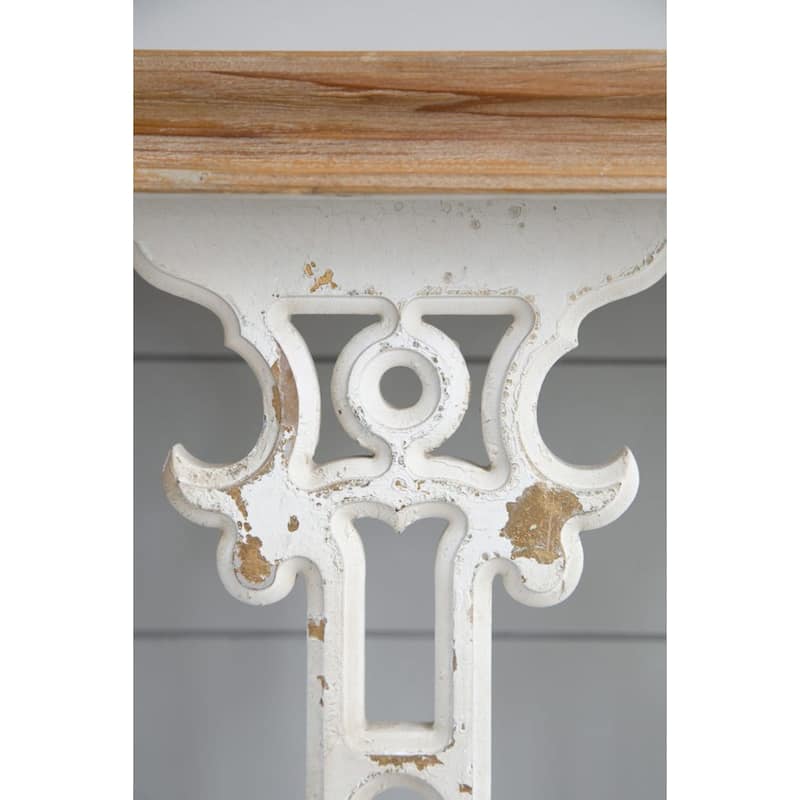 Weathered Vintage Rectangular Console Table - 32.25" - White and Brown