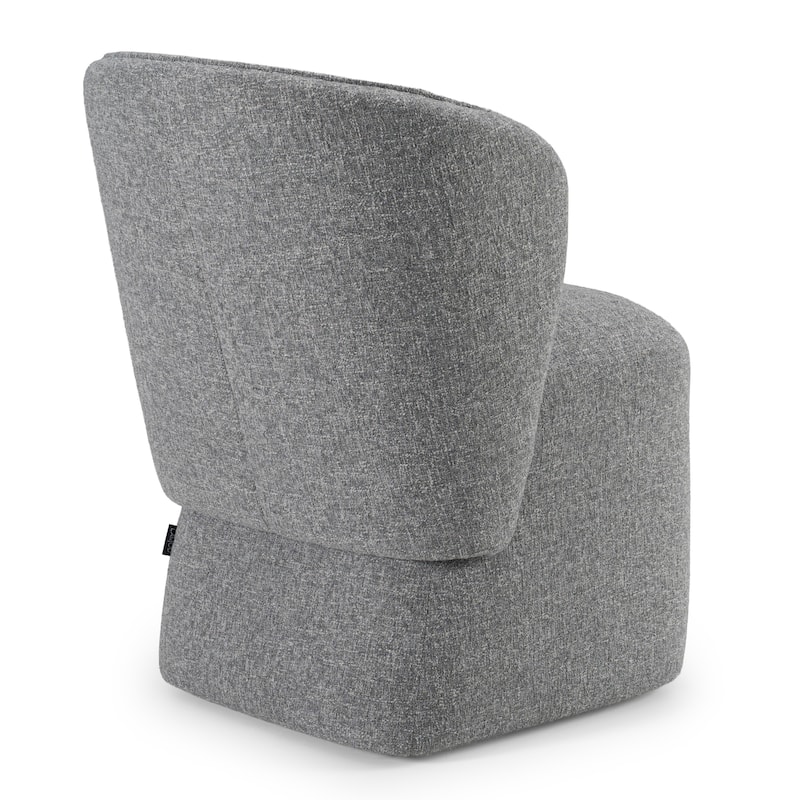 Modrest Souza Modern Grey Fabric Swivel Dining Chair