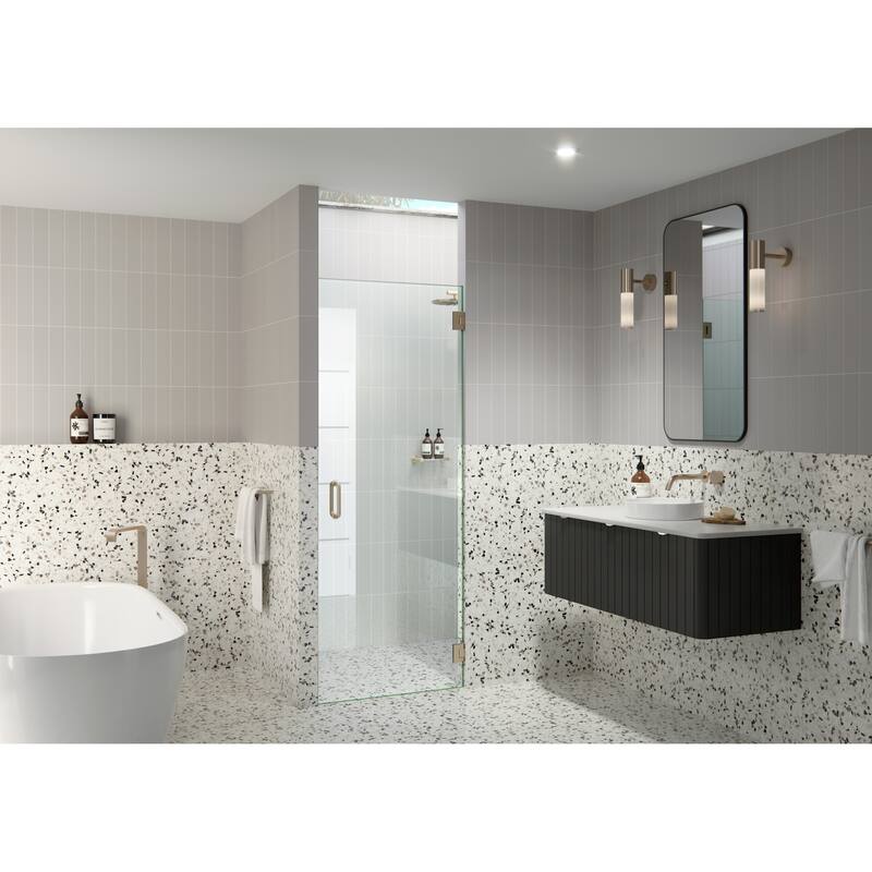 Glass Warehouse GW-DO-26.75 Albedo 78" High x 26-3/4" Wide Hinged - Brushed Bronze