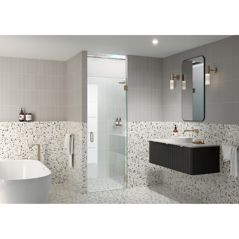 Glass Warehouse GW-DO-29 Albedo 78" High x 29" Wide Hinged Frameless - Brushed Bronze