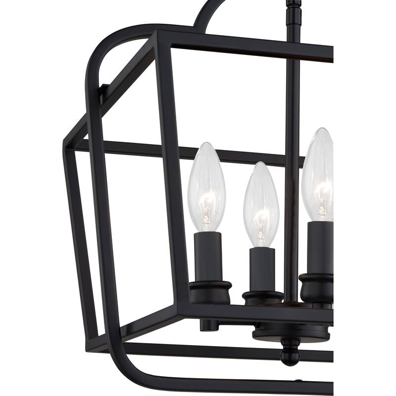 Quoizel Blanche Matte Black 4-light Semi-Flush Mount