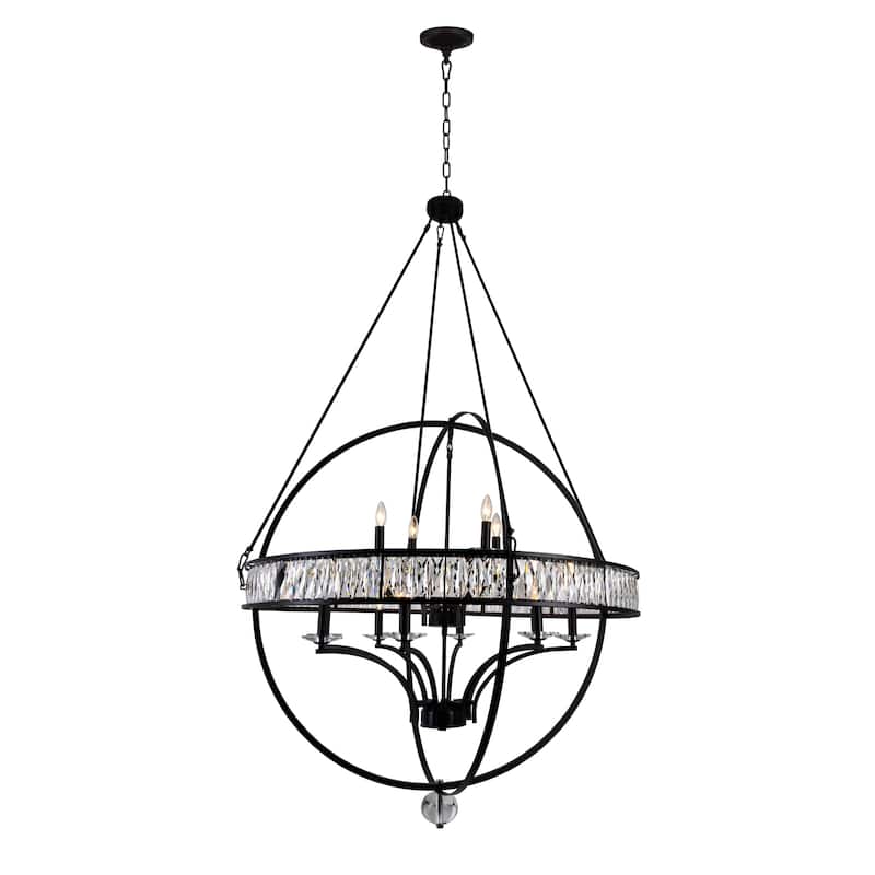 Arkansas 12 Light Chandelier With Black Finish - Black