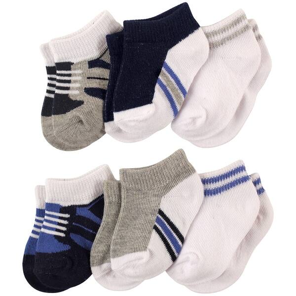 slide 1 of 1, Luvable Friends Baby Boy Newborn and Baby Socks Set, Blue Gray 6-Pack 0-6 Months - Blue Gray 6-Pack