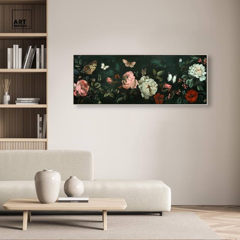 Emerald Floral II Panoramic Canvas by Art Remedy