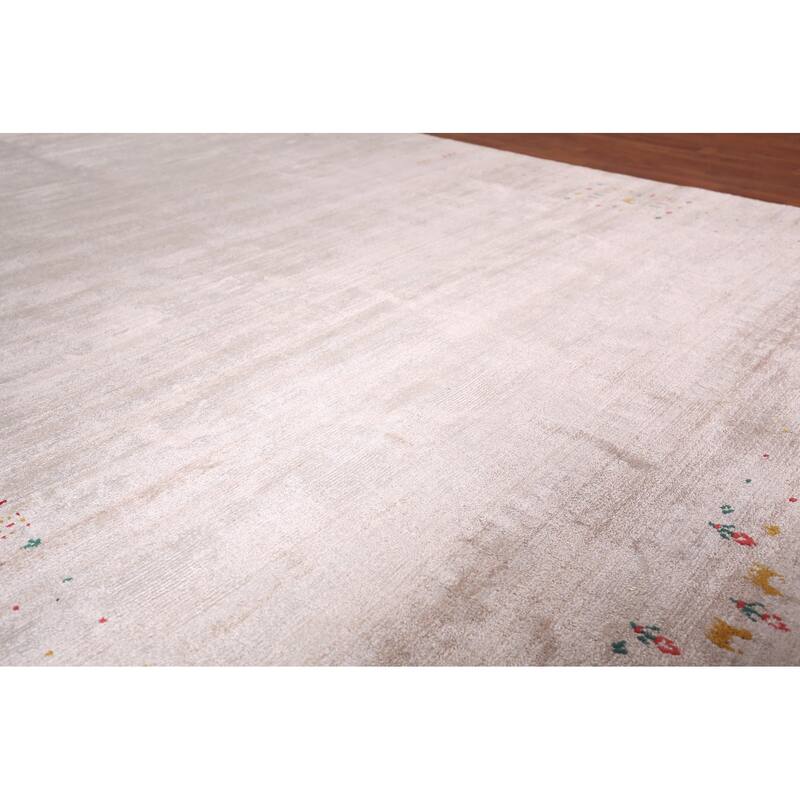 Striped Tribal Gabbeh Oriental Area Rug Handmade Wool Carpet - 7'9"x 11'9"