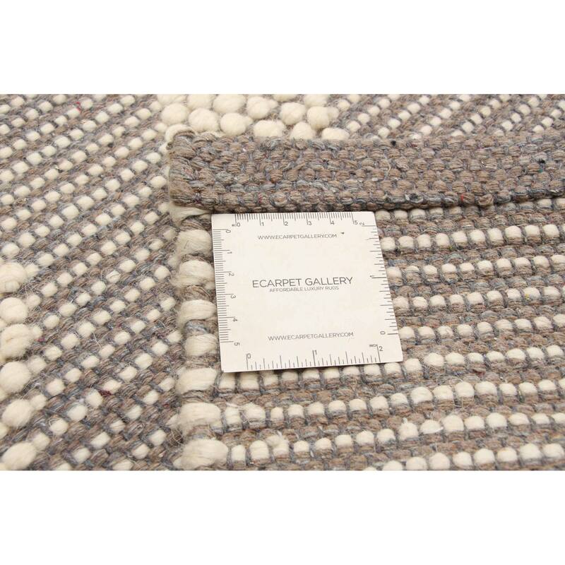 ECARPETGALLERY Braid weave Sienna Brown Wool Rug - 5'11 x 9'1