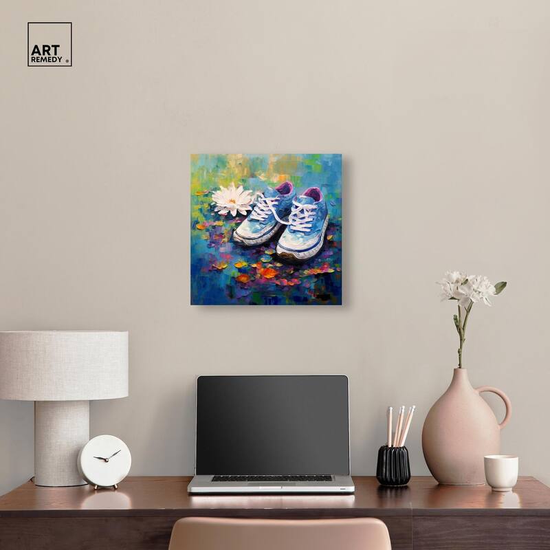 Lily Pad Sneakers Canvas by Art Remedy, Gallery Wrapped