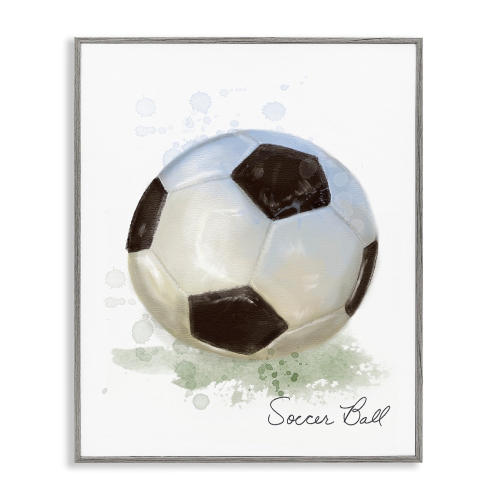 Stupell Soft Pastel Soccer Ball Framed Giclee Art Design By Matthew Piotrowicz