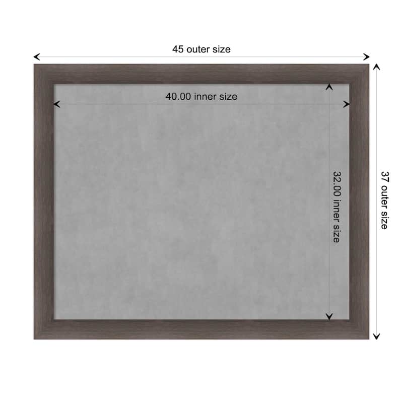 Amanti Art Hardwood Chocolate Framed Magnetic Board - Board Size 40x32