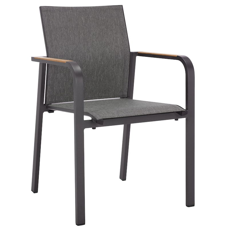SAFAVIEH Outdoor Living Dexter Armchair with Teak (Set of 2)