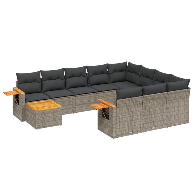 vidaXL Garden Sofa Set Grey - 24.4 x 33.5 x 27.2